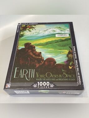 New York Puzzle Company Visions Of The Future Oasis In Space 1000 Piece New